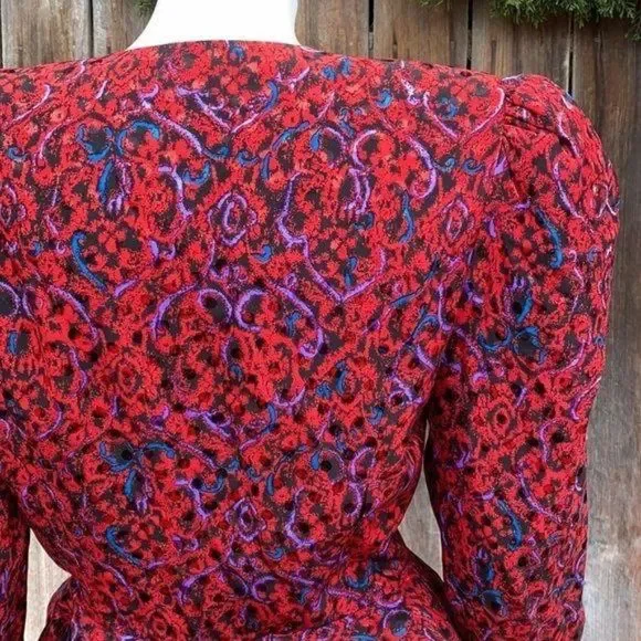 80s Peplum Raul Blanco Puff Sleeve Retro Jacket